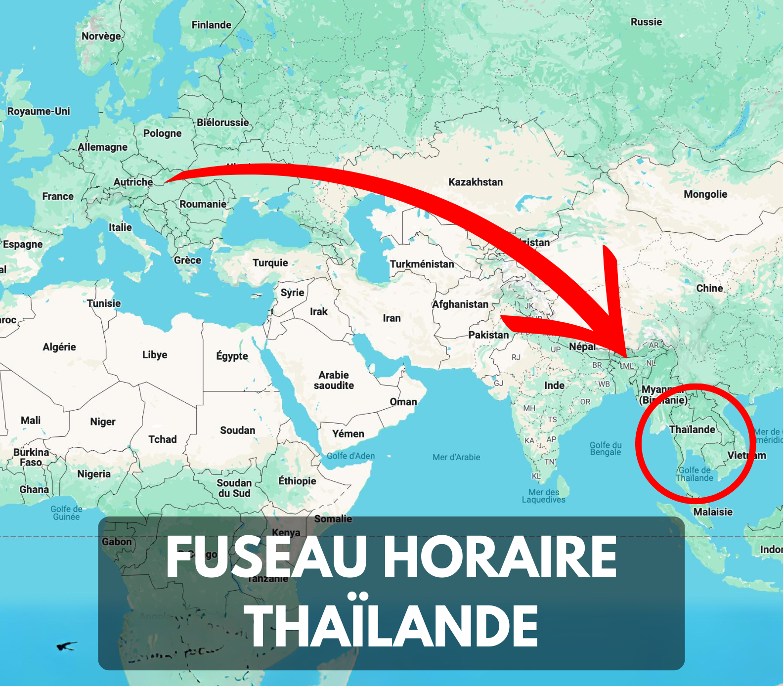 Le fuseau horaire en Thaïlande